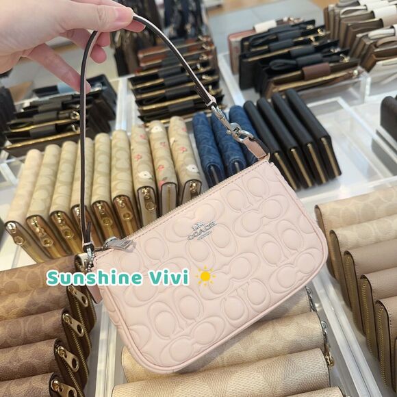 NWT Coach Nolita 19 In Signature Leather CZ456 silver/blush